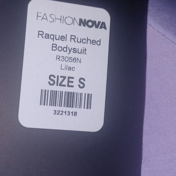 Fashion Nova- Lilac/ Raquel Ruched Bodysuit- W Sz Small - Picture 4 of 5